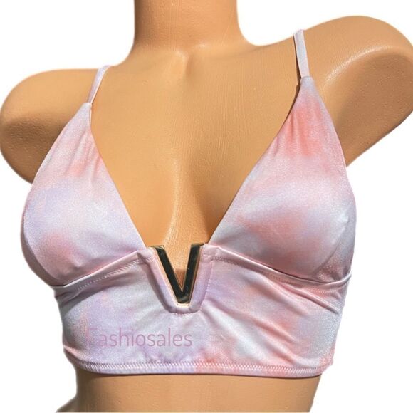 Victoria’s Secret Swim V- Hardware Sexy Padded Bralette Bikini Top Warm tie dye - Picture 7 of 7